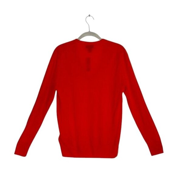 J. Crew Collection Italian Cashmere V-Neck Sweater In Orange - Sz M - New - Picture 2 of 6